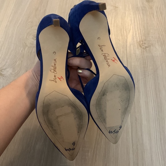 Sam Edelman Tie Up Pointy Pumps- Blue (6) - Picture 6 of 7